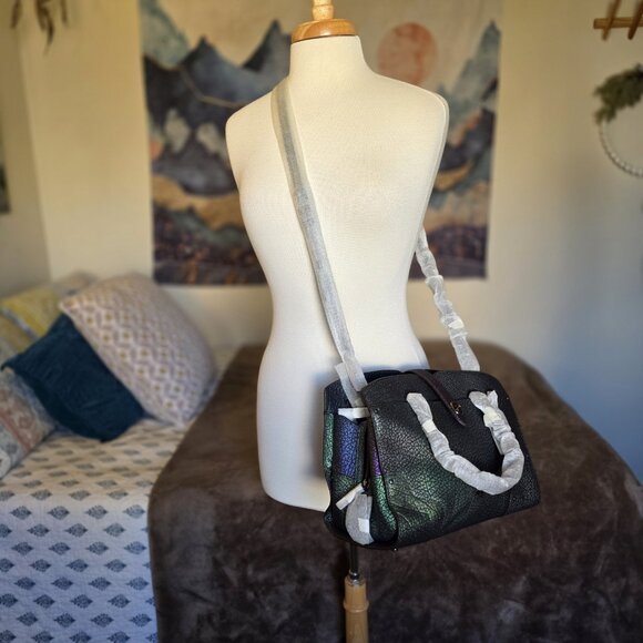 Coach Mercer 24 Hologram Iridescent Leather Satchel Crossbody NWT AUTHENTICATED - Picture 2 of 16